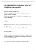 100 ELEVATOR FINAL PAPER 2026 COMPLETE QUESTIONS AND ANSWERS