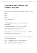 100 ELEVATOR PRACTICE PAPER 2026 COMPLETE SOLUTION