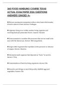 360 FOOD HANDLING COURSE TEXAS ACTUAL EXAM PAPER 2026 QUESTIONS ANSWERS GRADED A&plus;