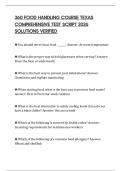 360 FOOD HANDLING COURSE TEXAS COMPREHENSIVE TEST SCRIPT 2026 SOLUTIONS VERIFIED