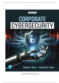 TEST BANK FOR Corporate Cybersecurity&comma; 6th edition by Randall J Boyle&comma; Raymond R&period; Panko ISBN&colon; 978-0135339299 COMPLETE GUIDE ALL CHAPTERS COVERED 100&percnt; VERIFIED A&plus; GRADE ASSURED&excl;&excl;&excl;&excl;&excl;NEW LATEST UPDATE&excl;&excl;&excl;&excl;&excl;
