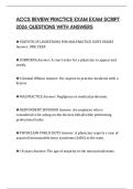 ACCS REVIEW PRACTICE EXAM EXAM SCRIPT 2026 QUESTIONS WITH ANSWERS