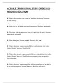 ACEABLE DRIVING FINAL STUDY GUIDE 2026 PRACTICE SOLUTION