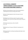 ACS PHYSICAL CHEMISTRY THERMOCHEMISTRY ACTUAL EXAM PAPER 2026 SOLVED RESPONSES GRADED A&plus;