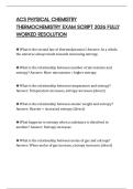 ACS PHYSICAL CHEMISTRY THERMOCHEMISTRY EXAM SCRIPT 2026 FULLY WORKED RESOLUTION