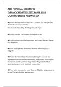 ACS PHYSICAL CHEMISTRY THERMOCHEMISTRY TEST PAPER 2026 COMPREHENSIVE ANSWER KEY