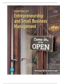 TEST BANK FOR Essentials of Entrepreneurship and Small Business Management 10th Edition Norman M Scarborough ISBN&colon; 9780138340421 COMPLETE GUIDE ALL CHAPTERS COVERED 100&percnt; VERIFIED A&plus; GRADE ASSURED&excl;&excl;&excl;&excl;&excl;NEW LATEST UPDATE&excl;&excl;&excl;&excl;&excl;