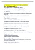 ACCOUNTING 101 FINAL EXAM ACTUAL QUESTIONS AND SOLUTIONS RATED A&plus;