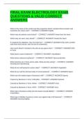 FINAL EXAM ELECTROLOGY EXAM QUESTIONS & VALID CORRECT ANSWERS