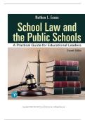 TEST BANK FOR School Law and the Public Schools&colon; A Practical Guide for Educational Leaders&comma; 7th edition by Nathan Essex ISBN&colon;978-0135376591 COMPLETE GUIDE ALL CHAPTERS COVERED 100&percnt; VERIFIED A&plus; GRADE ASSURED&excl;&excl;&excl;&excl;NEW LATEST UPDATE&excl;&excl;&excl;&excl;