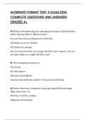 ALTERNATE FORMAT TEST 4 EXAM 2026 COMPLETE QUESTIONS AND ANSWERS GRADED A&plus;