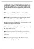 ALTERNATE FORMAT TEST 4 EXAM 2026 FINAL PAPER QUESTIONS AND SOLUTIONS GRADED A&plus;