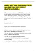 AMEDD DCC FINAL STUDY GUIDE PAPER 2026 QUESTIONS WITH CORRECT SOLUTIONS GRADED A&plus;