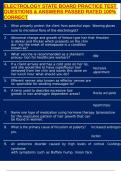 ELECTROLOGY STATE BOARD PRACTICE TEST QUESTIONS & ANSWERS PASSED RATED 100&percnt; CORRECT