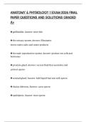 ANATOMY & PHYSIOLOGY 1 EXAM 2026 FINAL PAPER QUESTIONS AND SOLUTIONS GRADED A&plus;