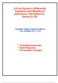  Dennis G&period; Zill Differential Equations 12th Edition &ndash; Complete Solutions Guide for Chapters 1-9 &vert; Instant Download