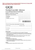 OCR A Level Biology B &lpar;Advancing Biology&rpar; H422&sol;01 Fundamentals of biology JUNE  2025 Combined Question Paper and Mark Scheme 