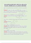 NUR 2459 RASMUSSEN MENTAL HEALTH EXAM 1 MODULES 1-3 LATEST 2025&sol;2026 QUESTIONS AND CORRECT ANSWERS GRADED A&plus;