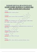 NUR2459 MENTAL HEALTH EXAM 2 STUDY GUIDE &vert; RATED A&plus; &vert; LATEST 2025 &sol; 2026 &vert; RASMUSSEN COLLEGE