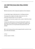 ACI WRITTEN EXAM 2026 FINAL REVIEW EXAM