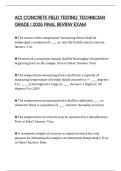 ACI CONCRETE FIELD TESTING TECHNICIAN GRADE I 2026 FINAL REVIEW EXAM