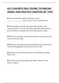 ACI CONCRETE FIELD TESTING TECHNICIAN GRADE I 2026 PRACTICE QUESTION SET TWO