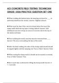 ACI CONCRETE FIELD TESTING TECHNICIAN GRADE I 2026 PRACTICE QUESTION SET ONE