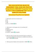 WGU D440 NUTRITION OBJECTIVE  ASSESSMENT FINAL EXAM AND PRACTICE  Comprehensive 2026-2027 Frequently Tested  Questions With ELABORATED 100&percnt; Correct  COMPLETE SOLUTIONS  Guaranteed Pass&excl;&excl;Current Update&excl;&excl;