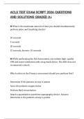 ACLS TEST EXAM SCRIPT 2026 QUESTIONS AND SOLUTIONS GRADED A&plus;