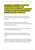 ADVANCED ASSESSMENT 4TH EDITION INTERPRETING FINDINGS AND FORMULATING DIFFERENTIAL DIAGNOSES BY MARY JO GOOLSBY COMPREHENSIVE EXAMINATION TEST PAPER 2026