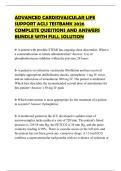ADVANCED CARDIOVASCULAR LIFE SUPPORT ACLS TESTBANK 2026 COMPLETE QUESTIONS AND ANSWERS BUNDLE WITH FULL SOLUTION