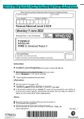 Pearson Edexcel Level 3 GCE Physics Advanced PAPER 2&colon; Advanced  Physics II 2026 Question Paper Combined With Final Marking Scheme