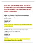 ASNT NDT Level II Radiographic Testing &lpar;RT&rpar;  Practice Exam Questions And Correct Answers  &lpar;Verified Answers&rpar; Plus Rationales 2026 Q&A &vert;  Instant Download Pdf 