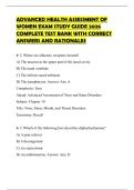 ADVANCED HEALTH ASSESSMENT OF WOMEN EXAM STUDY GUIDE 2026 COMPLETE TEST BANK WITH CORRECT ANSWERS AND RATIONALES