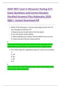 ASNT NDT Level II Ultrasonic Testing &lpar;UT&rpar;  Exam Questions and Correct Answers  &lpar;Verified Answers&rpar; Plus Rationales 2026  Q&A &vert; Instant Download Pdf 
