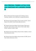 AFAA PERSONAL TRAINING ACTUAL EXAM 2026 QUESTIONS WITH ANSWERS GRADED A
