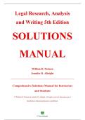 Complete Solutions Manual &mdash; Legal Research&comma; Analysis&comma; and Writing&comma; 5th Edition &mdash; William H&period; Putman &mdash; ISBN 9780357619445 &mdash; &lpar;All Chapters Covered 1&ndash;19&comma; Solutions Included&rpar;