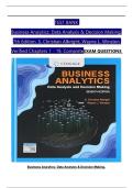 TEST BANK For Business Analytics&colon; Data Analysis & Decision Making&comma; 7th Edition by S&period; Christian Albright&comma; Wayne L&period; Winston&comma; Verified Chapters 1 - 19&comma; Complete Newest Version