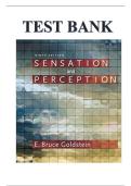 TEST BANK FOR SENSATION AND PERCEPTION&comma; 9TH EDITION&comma; E&period; BRUCE GOLDSTEIN&comma;ALL CHAPTERS COVERED &vert;&vert; COMPLETE GUIDE&vert;&vert; GRADED A&plus;
