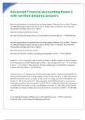 Advanced Financial Accounting Exam 4 with verified detailed answers