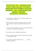 PSYCHOLOGY 387 - LEARNING EXAM  STUDY GUIDE 2026&sol;2027 ACCURATE  QUESTIONS WITH CORRECT DETAILED  ANSWERS &vert;&vert; 100&percnt; GUARANTEED PASS  <NEWEST VERSION>  &lpar;ATHABASCA UNIVERSITY&rpar; 