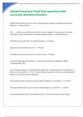 Adobe Premiere Final Test question with accurate detailed answers