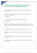Adobe Premiere Pro Certification study guide questions with verified detailed answers