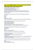 NSG 124 PHARMACOLOGY EVALUATION EXAM UPDATED QUESTIONS AND SOLUTIONS RATED A&plus;