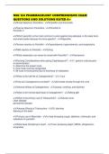 NSG 124 PHARMACOLOGY COMPREHENSIVE EXAM QUESTIONS AND SOLUTIONS RATED A&plus;
