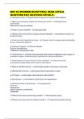 NSG 124 PHARMACOLOGY FINAL EXAM ACTUAL QUESTIONS AND SOLUTIONS RATED A&plus;