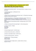 NSG 124 PHARMACOLOGY UPDATED EXAM SCRIPT QUESTIONS AND SOLUTIONS RATED A&plus;