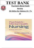 Full Test Bank for Psychiatric-Mental Health Nursing&comma; 9th Edition by Sheila L&period; Videbeck &vert; Complete Chapter-by-Chapter Coverage &lpar;Ch 1-24&rpar; &vert; Verified Questions & Answers &vert; Detailed Rationales &vert; Updated 2026 Version
