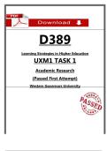 WGU D389 UXM1 Task 1 Passed Submission &lpar;2026&rpar; &ndash; Learning Strategies in Higher Education