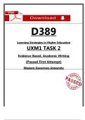 WGU D389 UXM1 Task 2 Passed Submission &lpar;2026&rpar; &ndash; Evidence-Based Academic Writing
